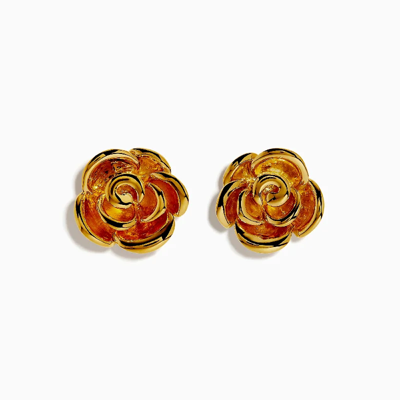 14K Yellow Gold Flower Earrings