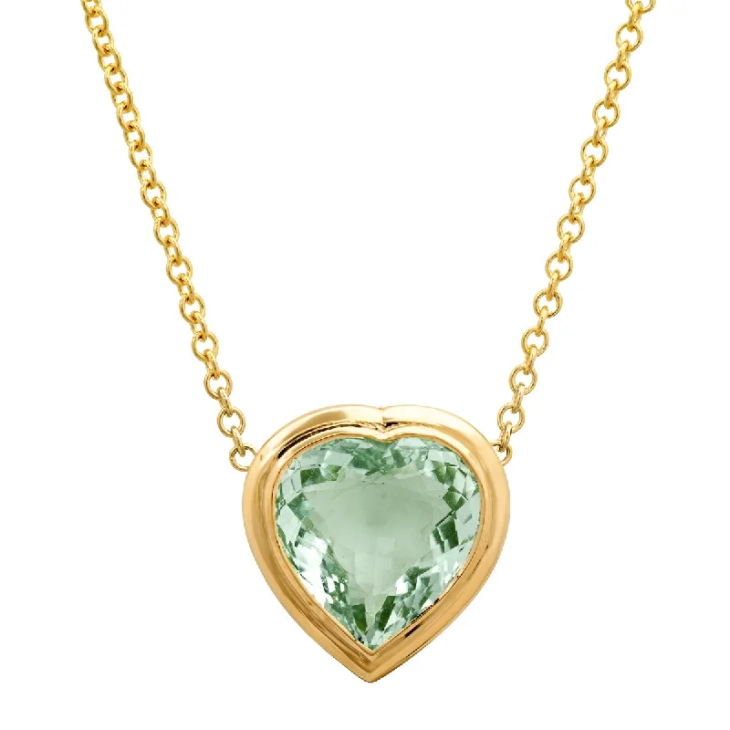 14K YG Tourmaline Heart Gypsy Necklace