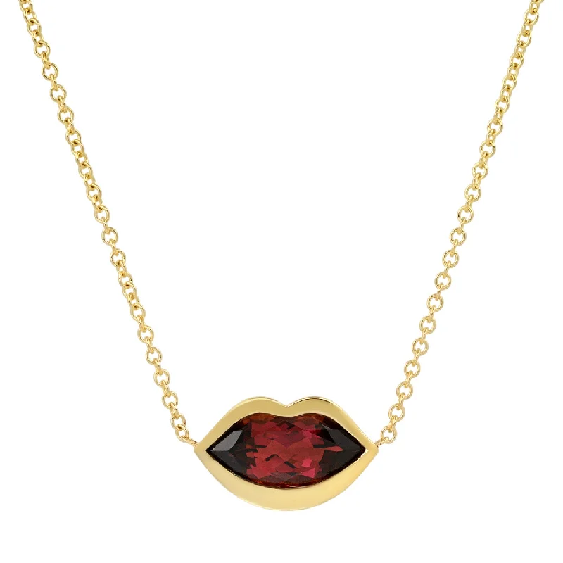 14K YG Tourmaline Kiss Necklace