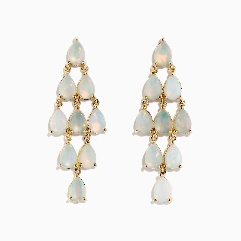 Aurora 14K Yellow Gold Opal Earrings