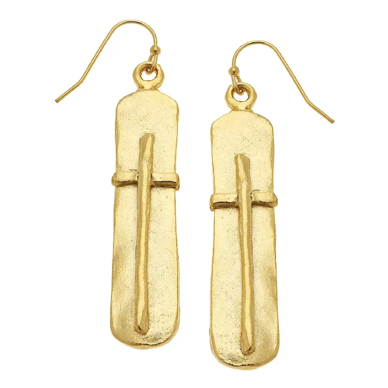 Bar Cross Earrings