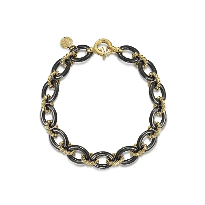 Black Ceramic Link Bracelet - Gabriel & Co.