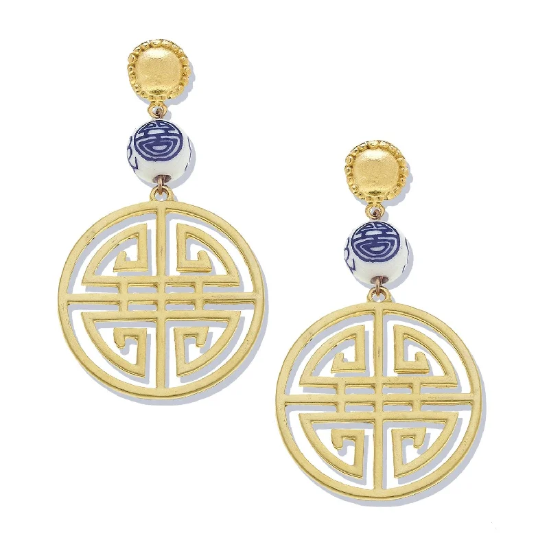 Blue & White Happiness Earrings