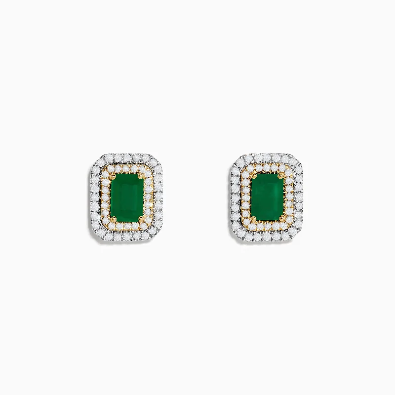 Brasilica 14K White & Yellow Gold Emerald and Diamond Earrings