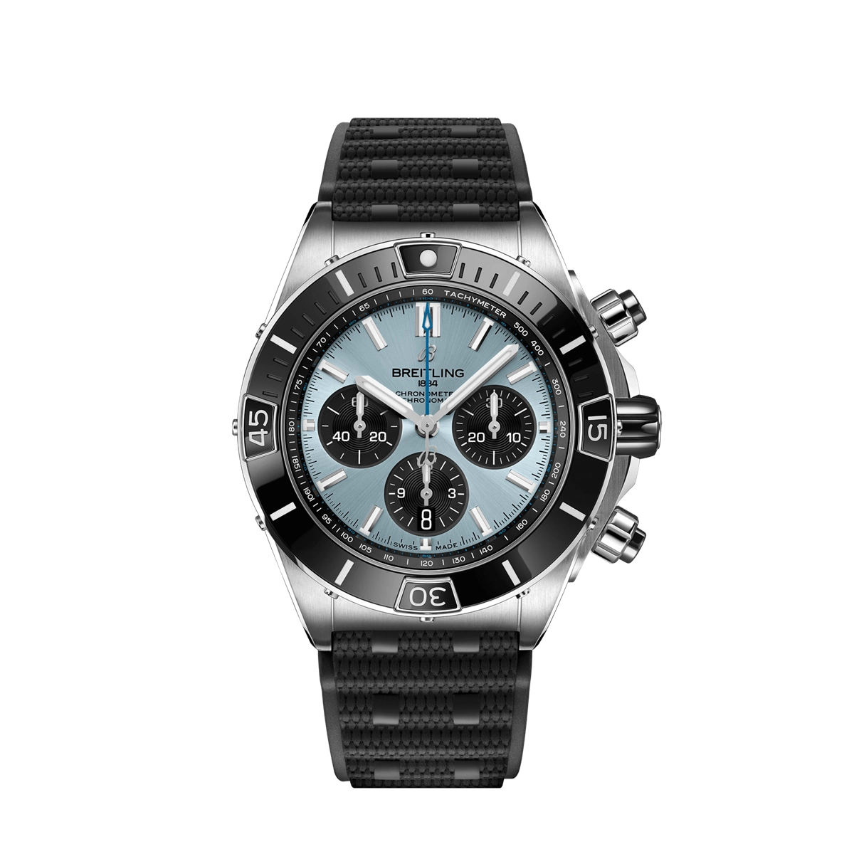 Breitling Super Chronomat B01 44 Steel and Platinum - Ice Blue