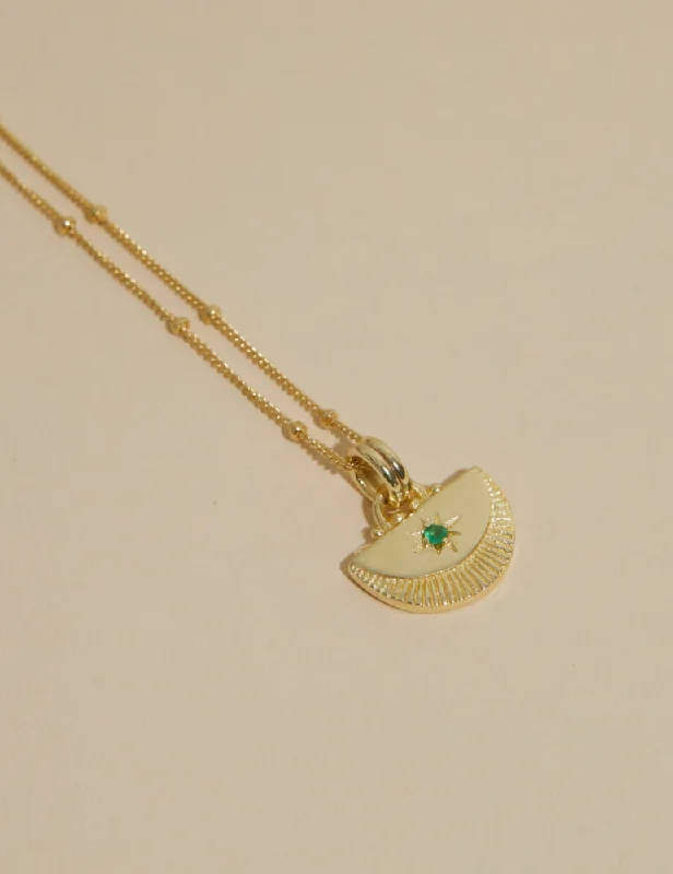 Celestial Star Necklace - Emerald Stone