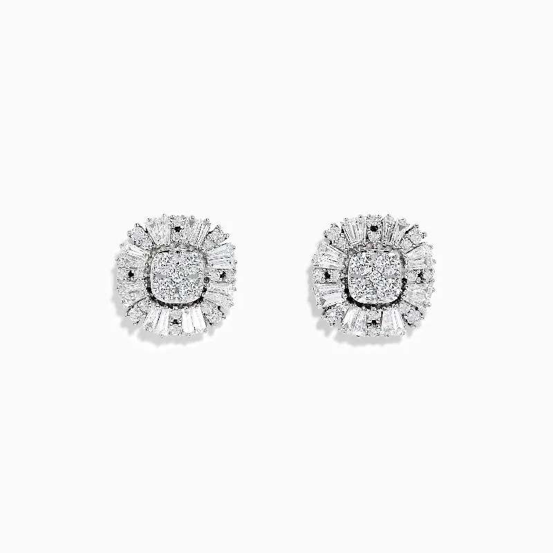 Classique 14K White Gold Diamond Earrings