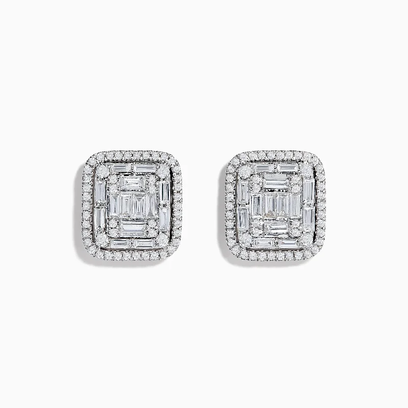 Classique 14K White Gold Diamond Statement Earrings