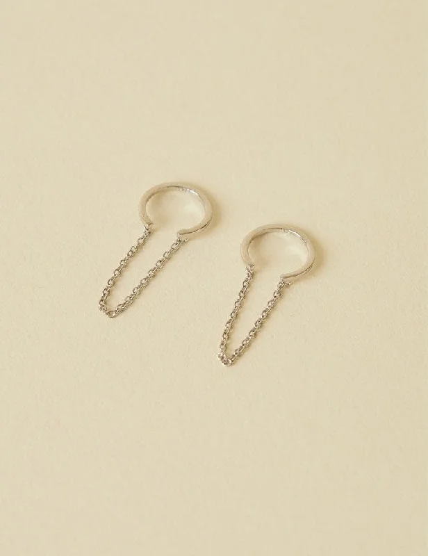 Cuff Chain Earrings - Silver