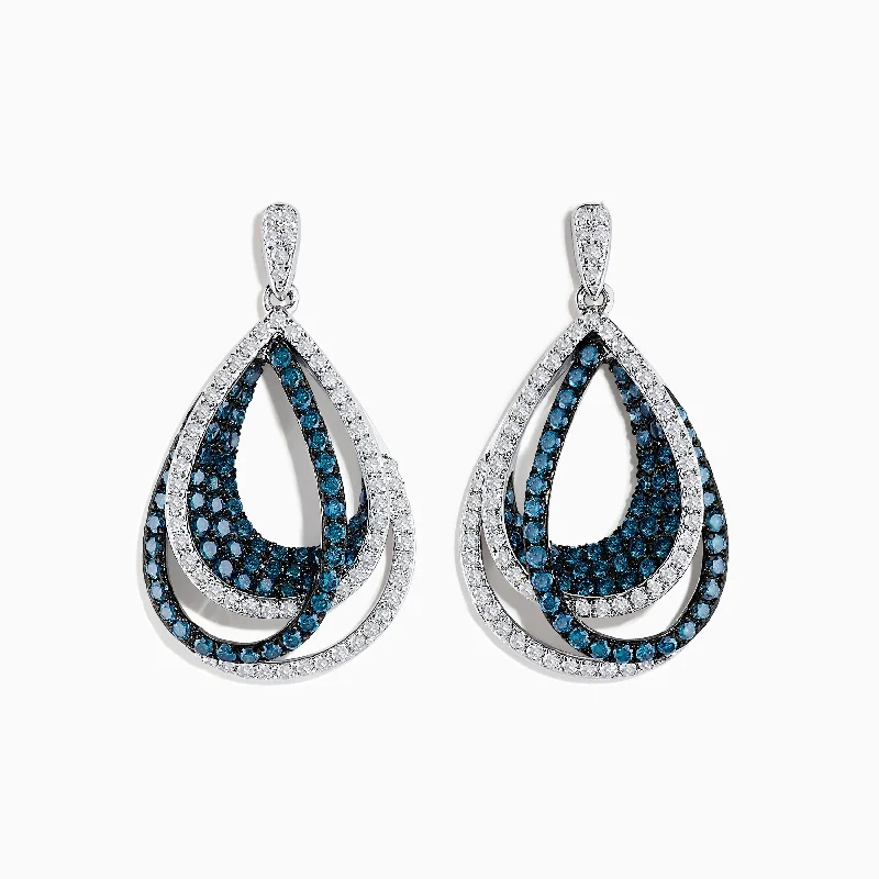 Bella Bleu 14K White Gold Blue and White Diamond Earrings