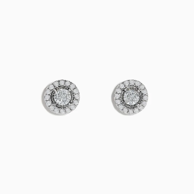 Pave Classica 14K White Gold Diamond Earrings