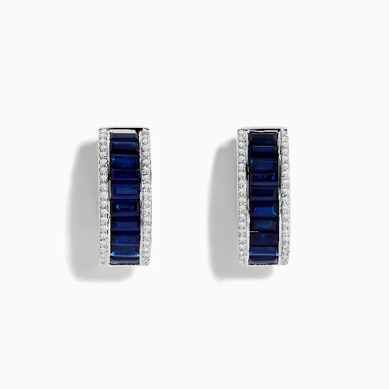 Royale Bleu 14K White Gold Blue Sapphire and Diamond Earrings