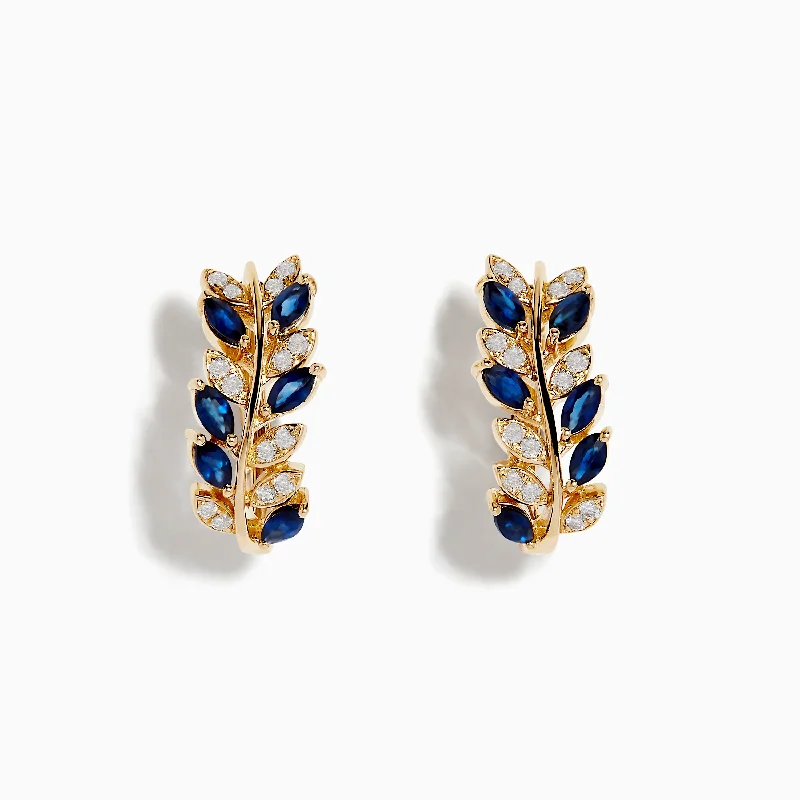 Royale Bleu 14K Yellow Gold Blue Sapphire and Diamond Earrings