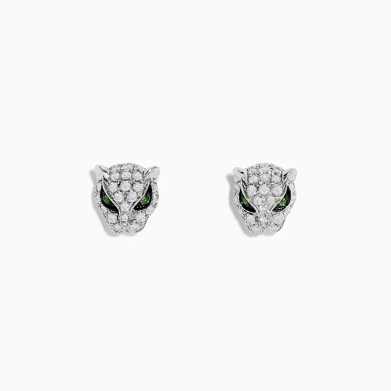 Signature 14K White Gold Diamond and Tsavorite Earrings