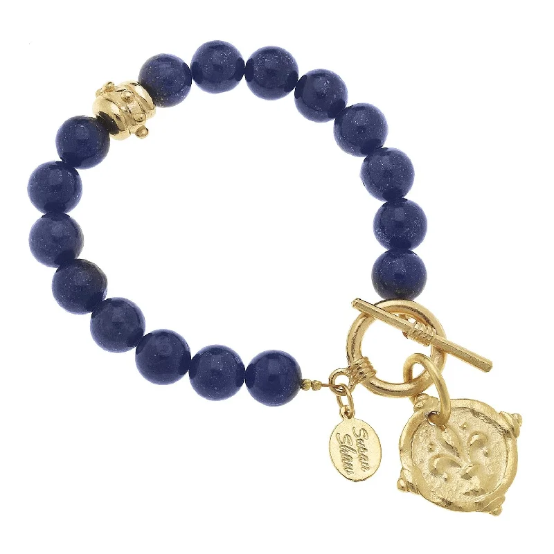 Fleur-De-Lis Stone Bracelet