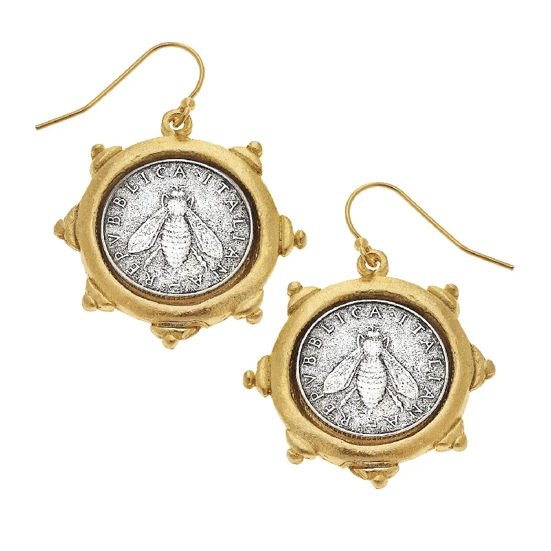 Florence Bee Coin Earrings