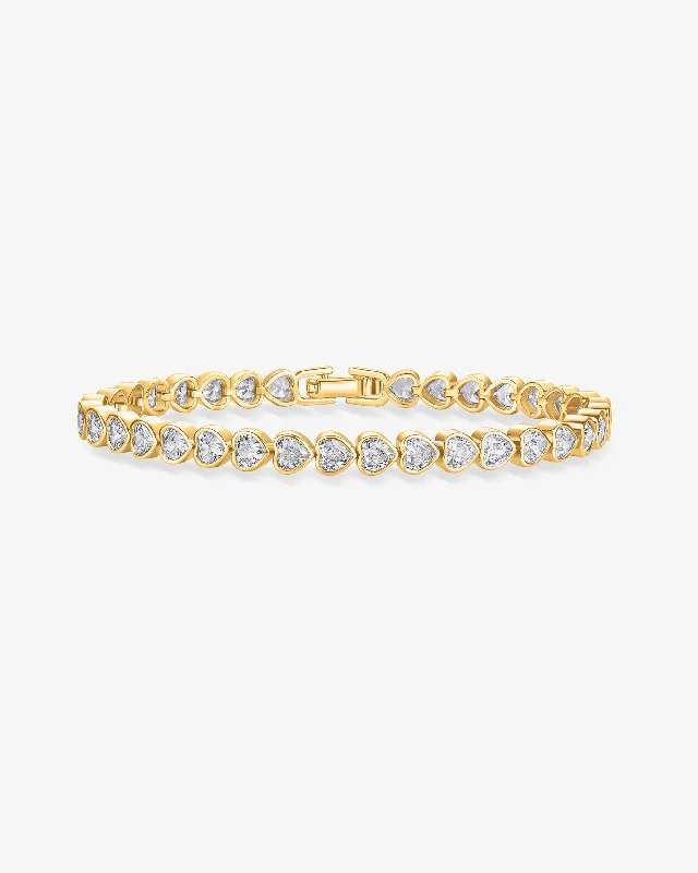 Heart-Shaped Tennis Bracelet