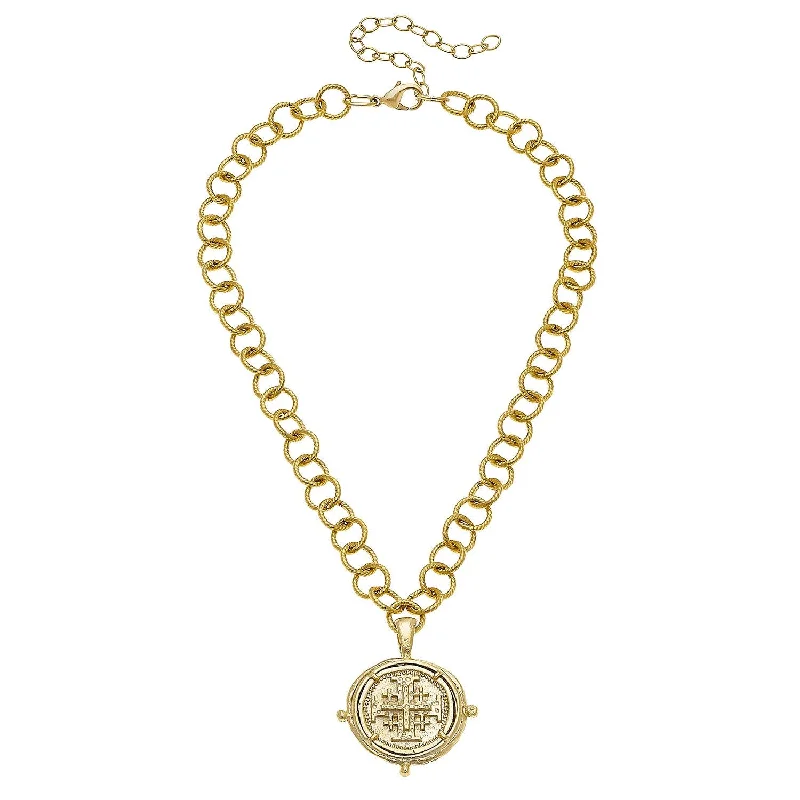 Jerusalem Cross Medallion Necklace