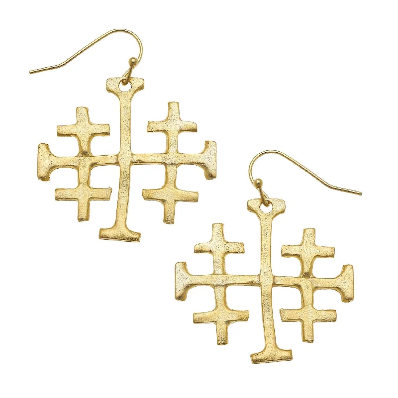 Large Jerusalem Cross Earrings