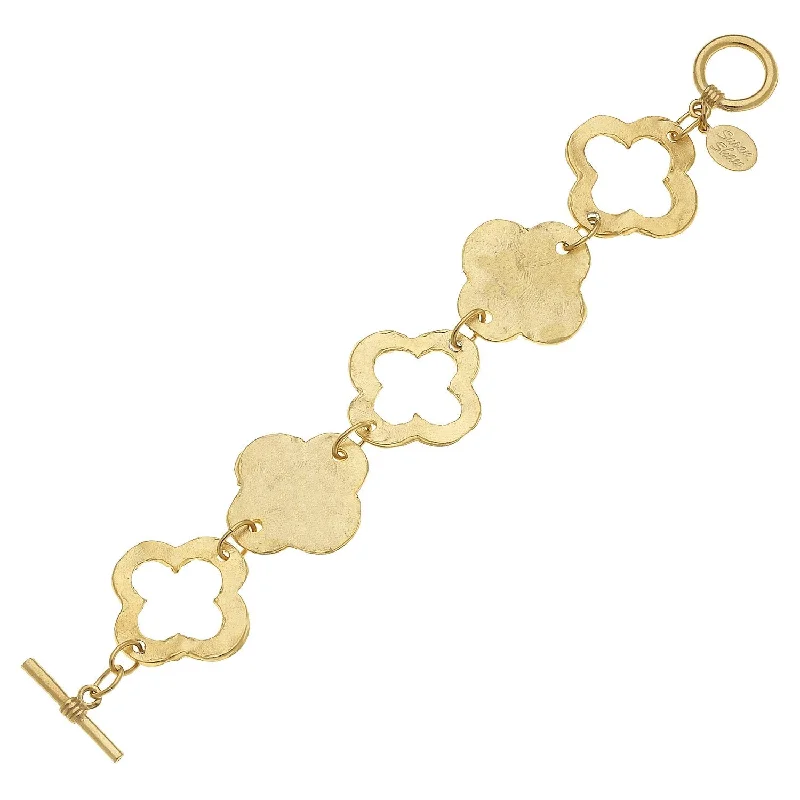 Linked Clover Toggle Bracelet