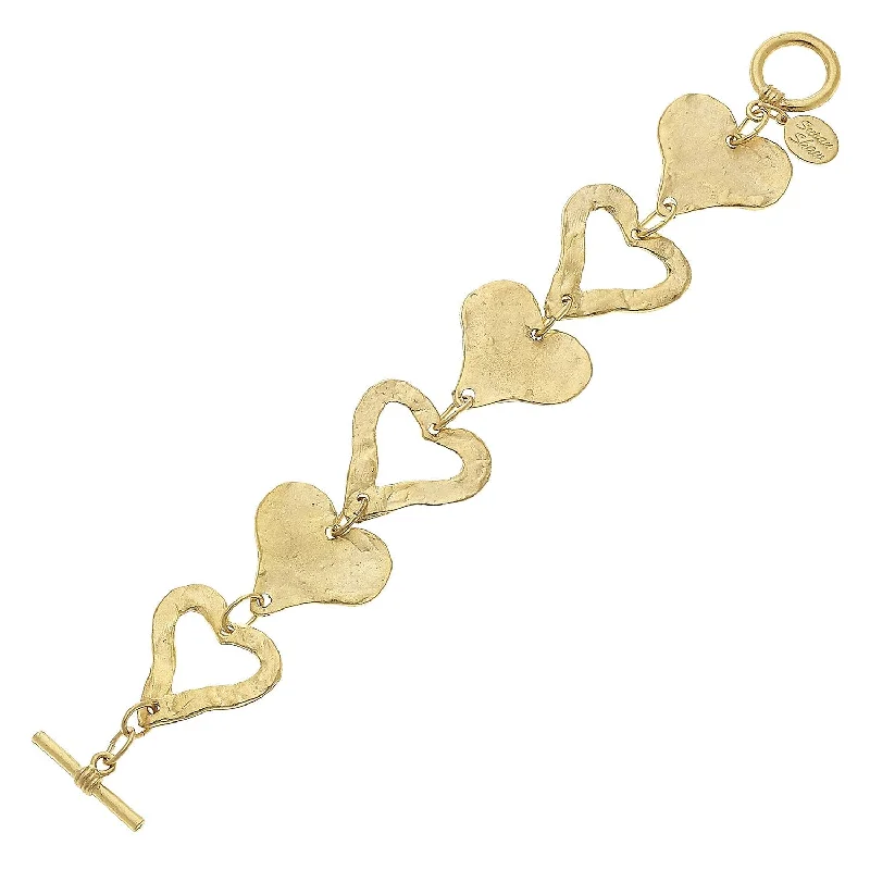 Linked Heart Toggle Bracelet