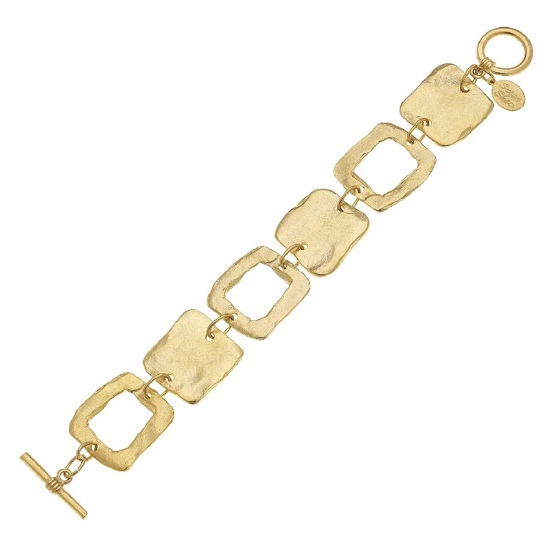 Linked Rectangle Toggle Bracelet