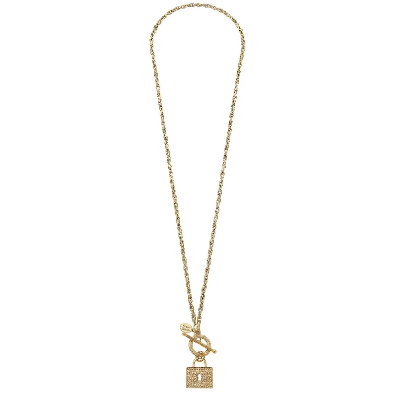 Long Lock Toggle Necklace