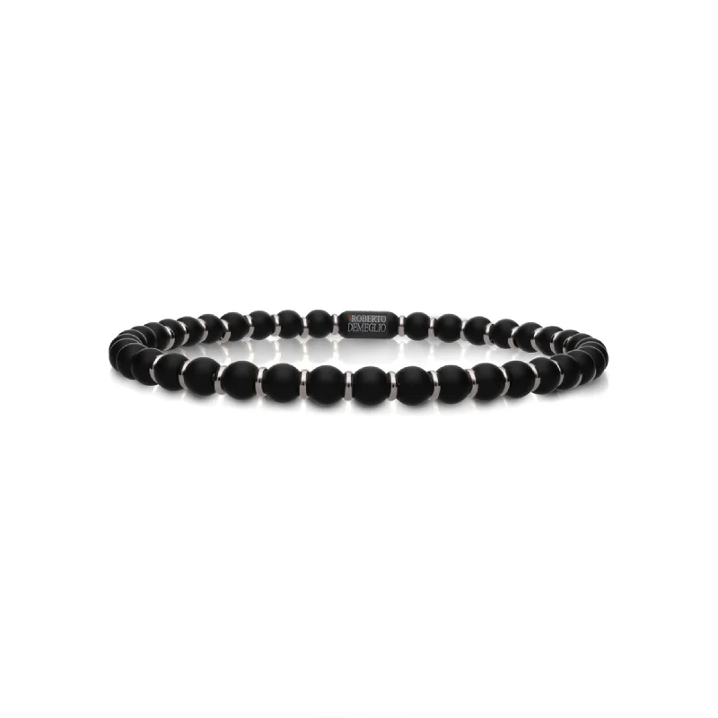 Men's Sfera Black Matte Ceramic Bracelet