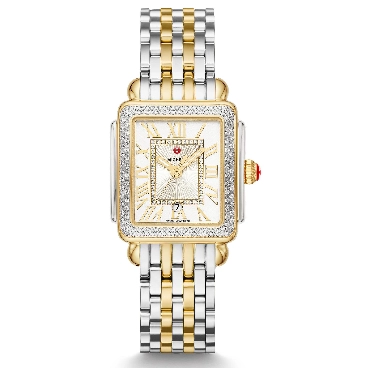 Michele Deco Madison Midsize Two-Tone Diamond Watch 29 x 31mm Quartz