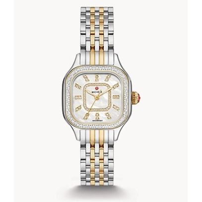 Michele Meggie Two-Tone Diamond Stainless Steel Watch 27mm Quartz