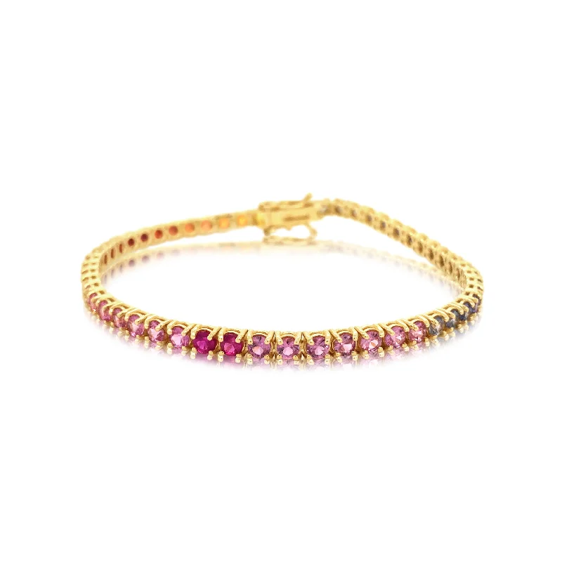 Rainbow Sapphire Tennis Bracelet