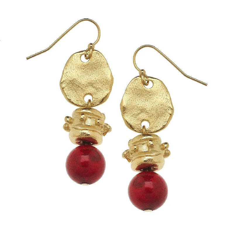 Red Coral Bentley Earrings