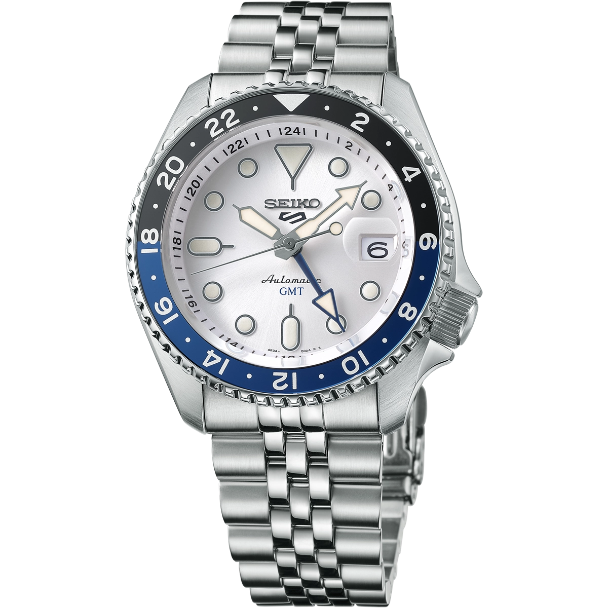 Seiko Sports 5 Automatic GMT Silver Dial