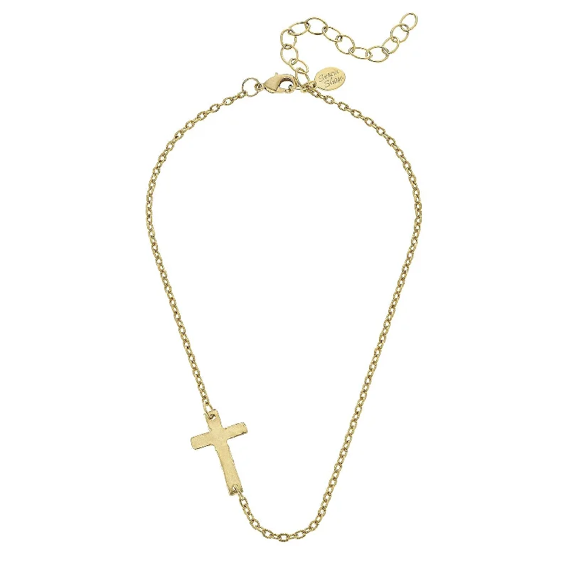 Side Cross Dainty Necklace