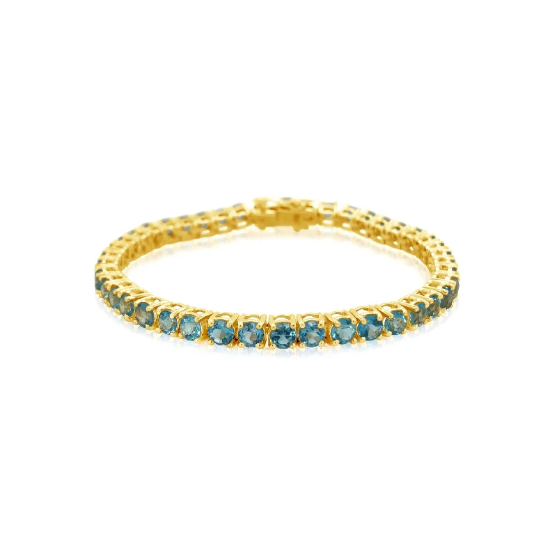 Swiss Blue Topaz Tennis Bracelet