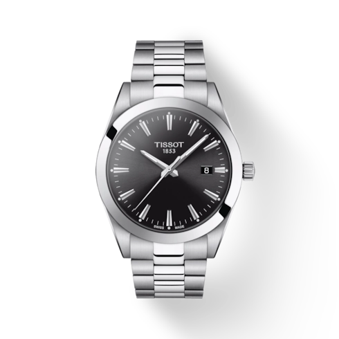 Tissot Gentleman Watch Stainless Steel Black Dial 40mm Quartz