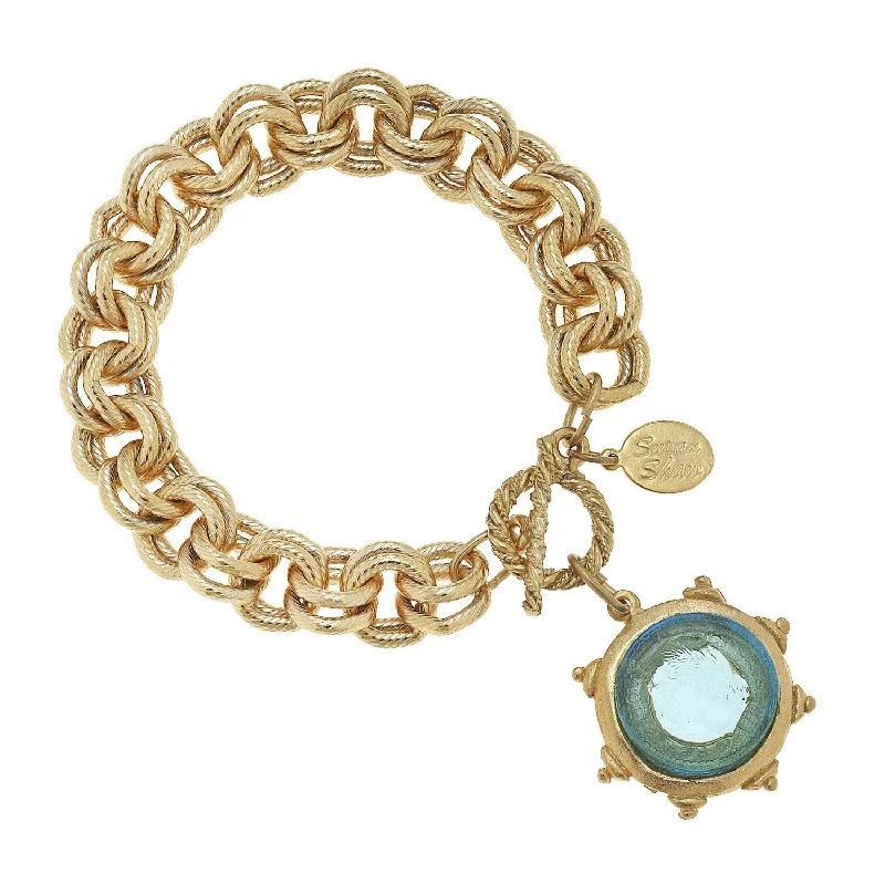 Venetian Glass Coin Bracelet